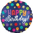 18in BIRTHDAY BLUE CONFETTI  FOIL BALLOON