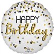 18in BLACK SILVER GOLD BIRTHDAY FOIL BALLOON