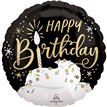 18n BLACK SILVER GOLD BIRTHDAY WISHES  FOIL BALLOON