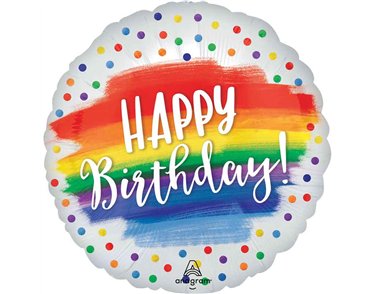 18in HAPPY BIRTHDAY DOTS FOIL BALLOON