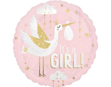 18in SPECIAL DELIVERY BABY GIRL FOIL BALLOON