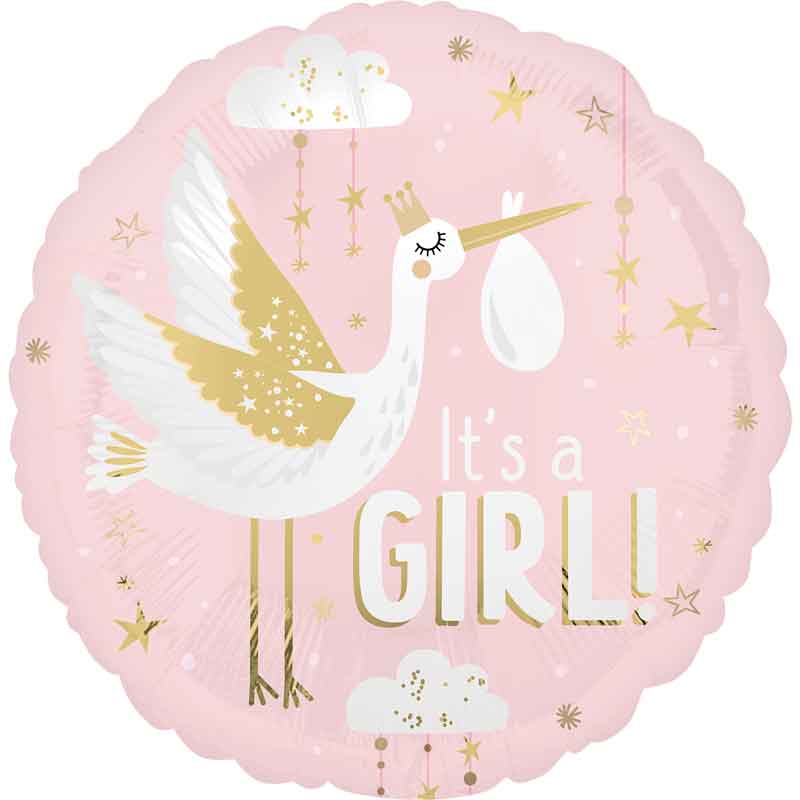 18in SPECIAL DELIVERY BABY GIRL FOIL BALLOON