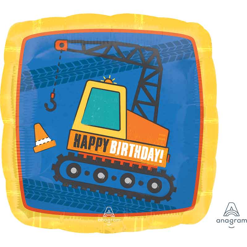 18in CONSTRUCTION BIRTHDAY FOIL BALLOON