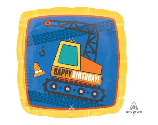 18in CONSTRUCTION BIRTHDAY FOIL BALLOON
