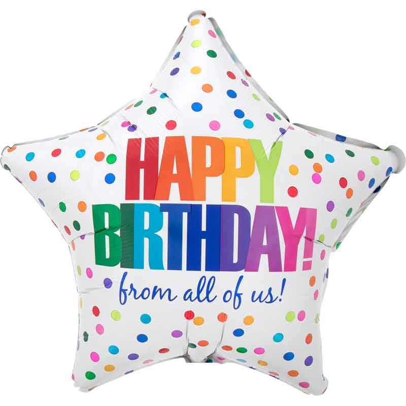 19in HAPPY BIRTHDAY FROM ALL OF US FOIL BALLOON