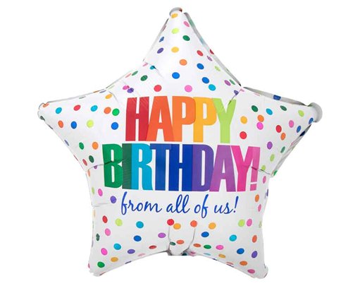 19in HAPPY BIRTHDAY FROM ALL OF US FOIL BALLOON
