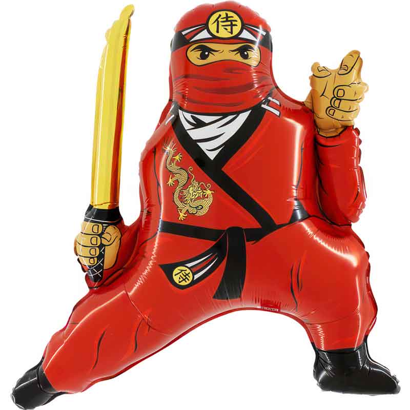 31in RED NINJA SHAPED FOIL BALLOON