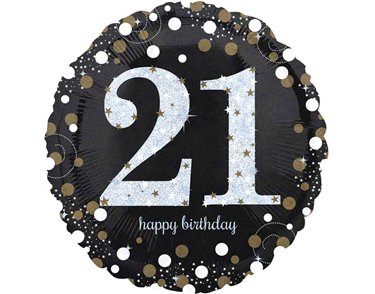 18in SPARKLING BIRTHDAY 21 FOIL BALLOON