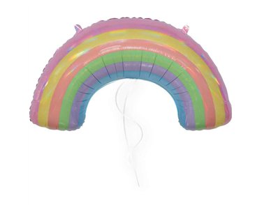 IRIDESCENT PASTEL RAINBOW SHAPED FOIL BALLOON