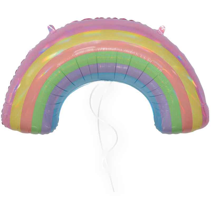 IRIDESCENT PASTEL RAINBOW SHAPED FOIL BALLOON