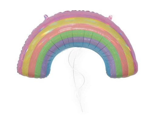 IRIDESCENT PASTEL RAINBOW SHAPED FOIL BALLOON
