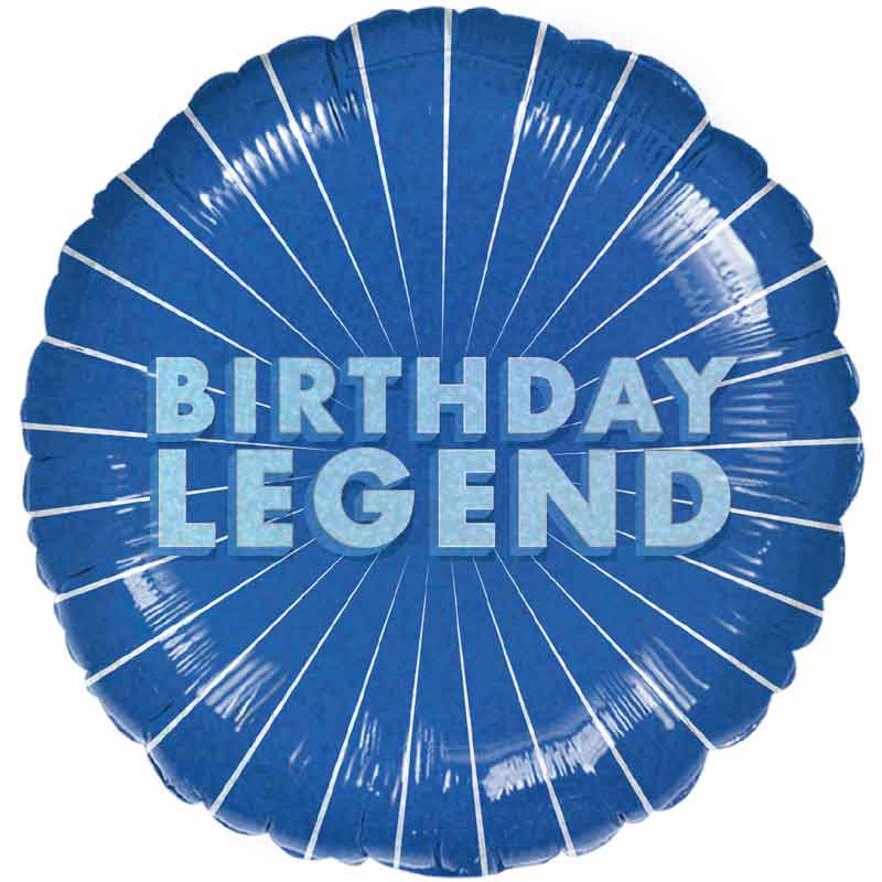 18in BIRTHDAY LEGEND HOLOGRAPHIC FOIL BALLOON