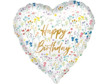 18in BIRTHDAY DITSY FLORAL FOIL BALLOON