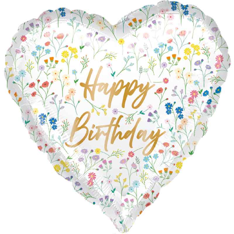 18in BIRTHDAY DITSY FLORAL FOIL BALLOON