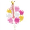 9PC PINK FIRST BIRTHDAY BALLOON SET
