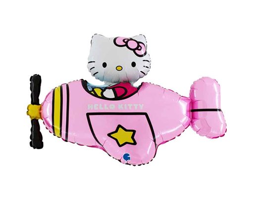 37in HELLO KITTY PINK AIRPLANE SHAPED FOIL BALLOON