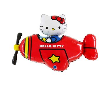 37in HELLO KITTY RED AIRPLANE SHAPED FOIL BALLOON