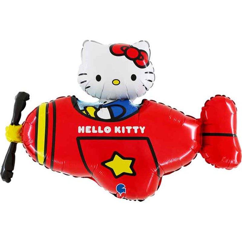 37in HELLO KITTY RED AIRPLANE SHAPED FOIL BALLOON