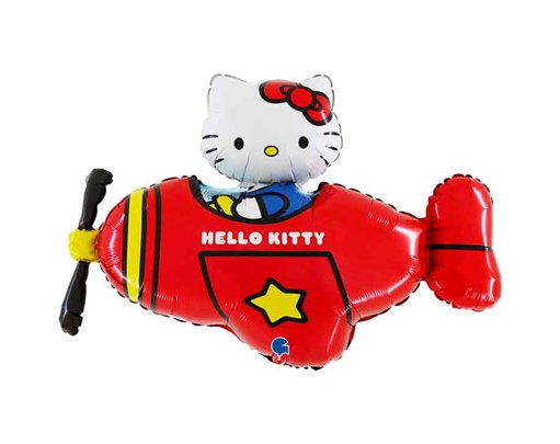 37in HELLO KITTY RED AIRPLANE SHAPED FOIL BALLOON