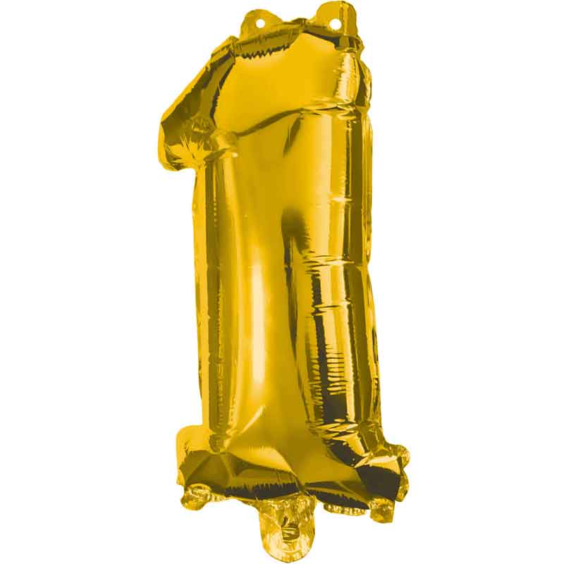 85cm NUMERAL 1 GOLD FOIL BALLOON