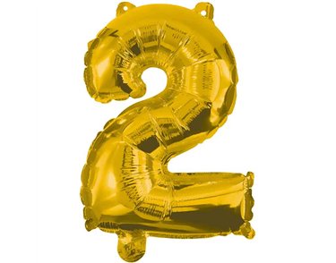 85cm NUMERAL 2 GOLD FOIL BALLOON