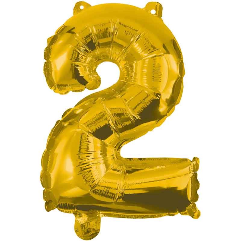 85cm NUMERAL 2 GOLD FOIL BALLOON