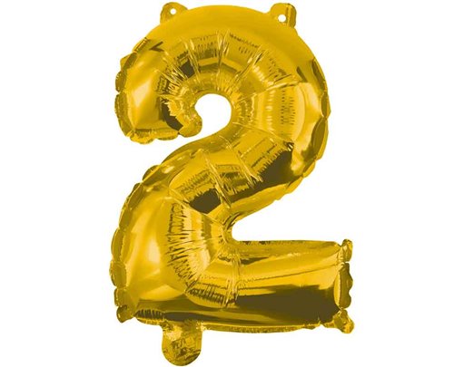 85cm NUMERAL 2 GOLD FOIL BALLOON