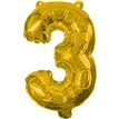 85cm NUMERAL 3 GOLD FOIL BALLOON