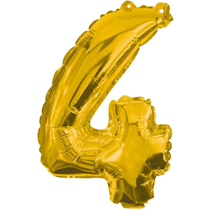 85cm NUMERAL 4 GOLD FOIL BALLOON