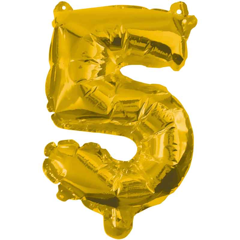 85cm NUMERAL 5 GOLD FOIL BALLOON