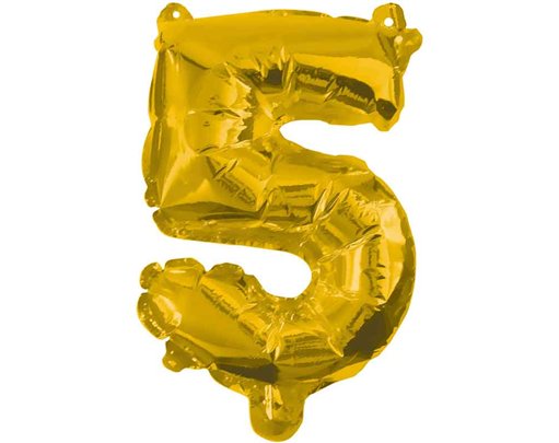 85cm NUMERAL 5 GOLD FOIL BALLOON