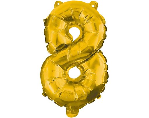 85cm NUMERAL 8 GOLD FOIL BALLOON