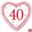 18in HAPPY 40TH RUBY ANNIVERSARY HEART FOIL BALLOON