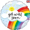 18in GET WELL SOON RAINBOW HOLOGRAPHIC FOIL BALLOON