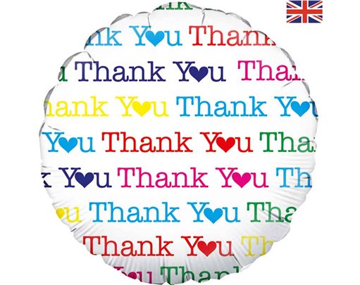 18in THANK YOU HEART FOIL BALLOON