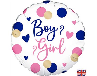 18in PINK AND NAVY GENDER REVEAL FOIL BALLOON