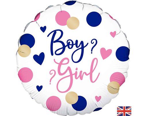 18in PINK AND NAVY GENDER REVEAL FOIL BALLOON