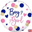18in PINK AND NAVY GENDER REVEAL FOIL BALLOON
