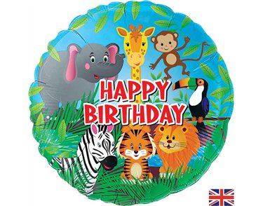 18in JUNGLE HAPPY BIRTHDAY FOIL BALLOON