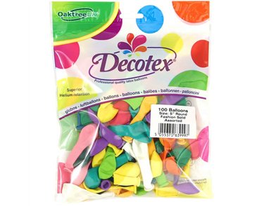 100PK 5in ASST FASHION SOLID DECOTEX