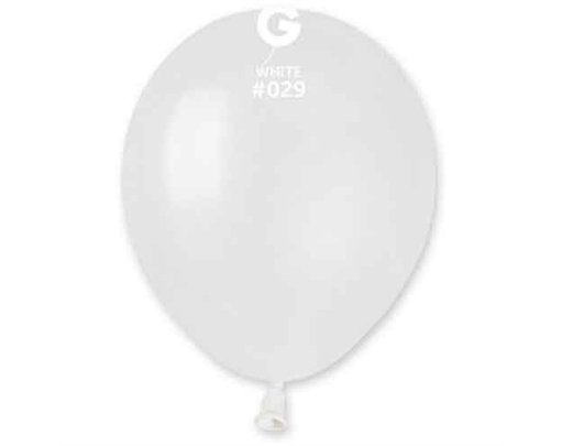 50PK 5in METALLIC WHITE GEMAR LATEX