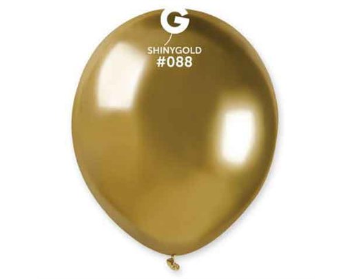 50PK 5in SHINY GOLD GEMAR LATEX