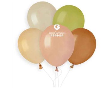 50PK 5in ASST NATURAL COLOURS GEMAR LATEX