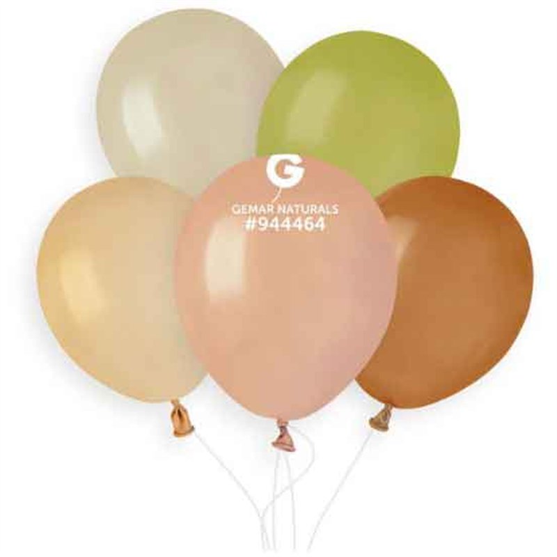 50PK 5in ASST NATURAL COLOURS GEMAR LATEX