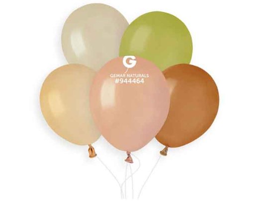 50PK 5in ASST NATURAL COLOURS GEMAR LATEX