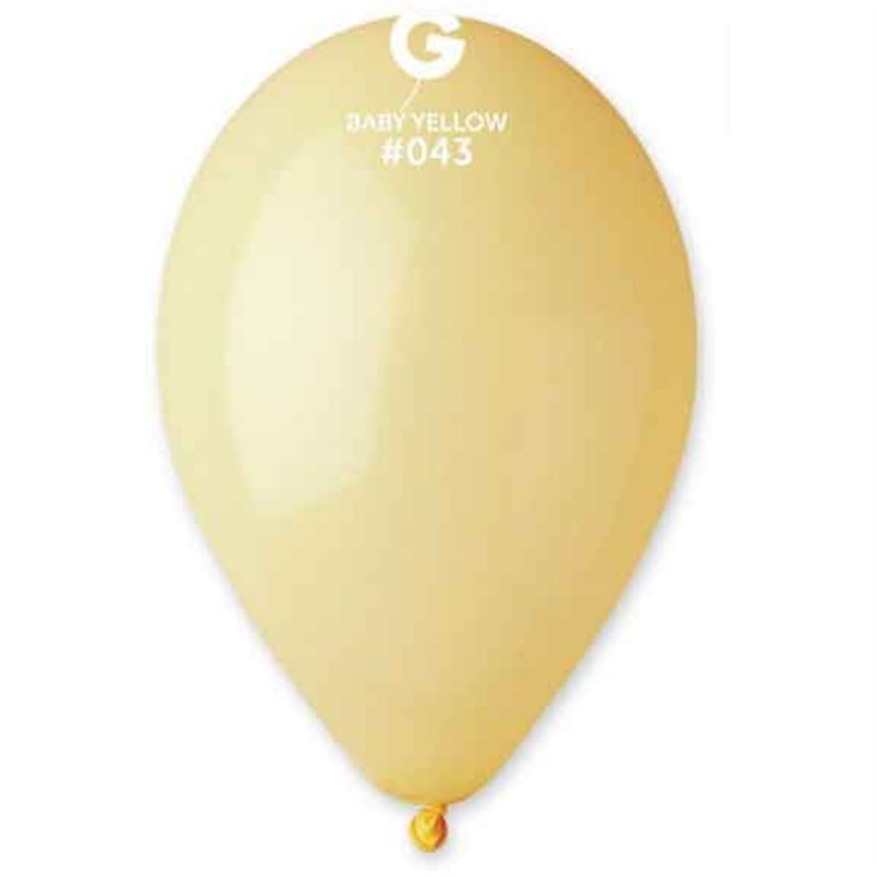 50PK 12in BABY YELLOW GEMAR LATEX