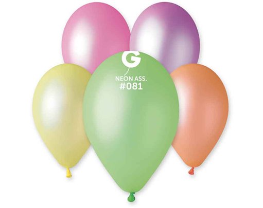 50PK 12in ASST NEON GEMAR LATEX