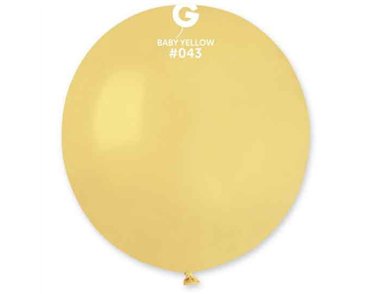 25PK 19in BABY YELLOW GEMAR LATEX