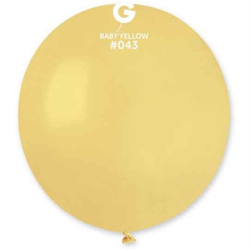 25PK 19in BABY YELLOW GEMAR LATEX