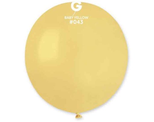 25PK 19in BABY YELLOW GEMAR LATEX